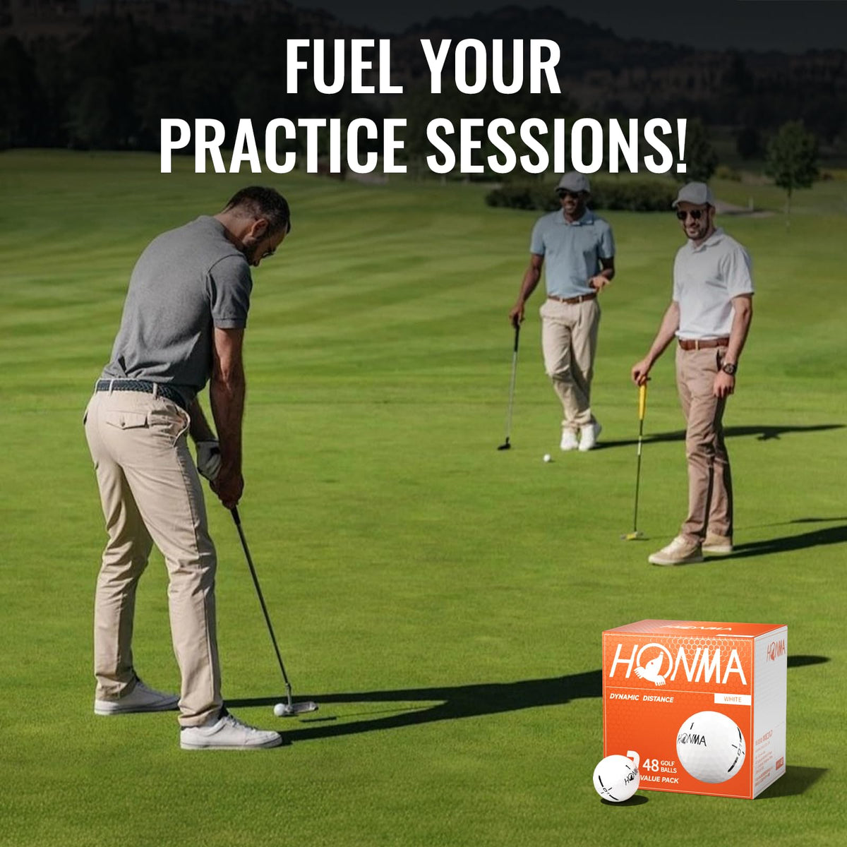 Honma beginner-friendly golf balls help build confidence and consistency.