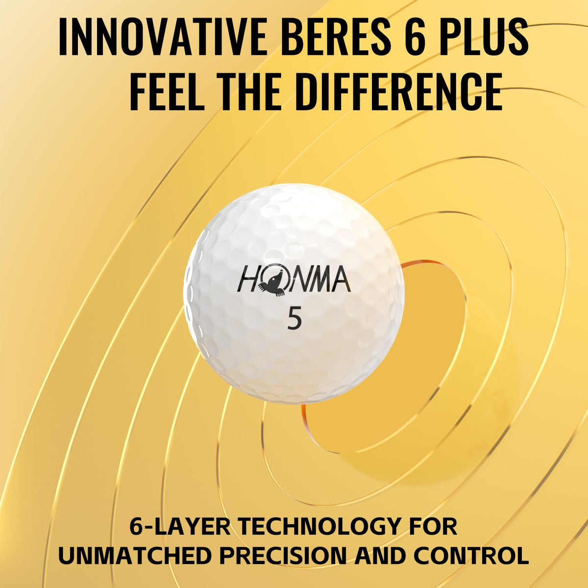 Close-up of the urethane cover on a Honma BERES 5S Plus ball.