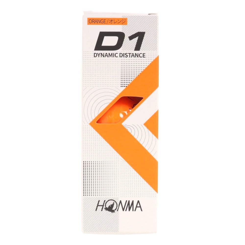 Honma BT2201 D1 ball orange FF, dimple detail highlights aerodynamics and grip potential.