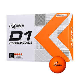 Honma BT2201 D1 ball orange FF, front view, showcases smooth dimple pattern for distance.