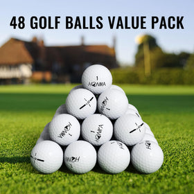 Honma max-distance soft-feel golf balls promote long drives and precision.