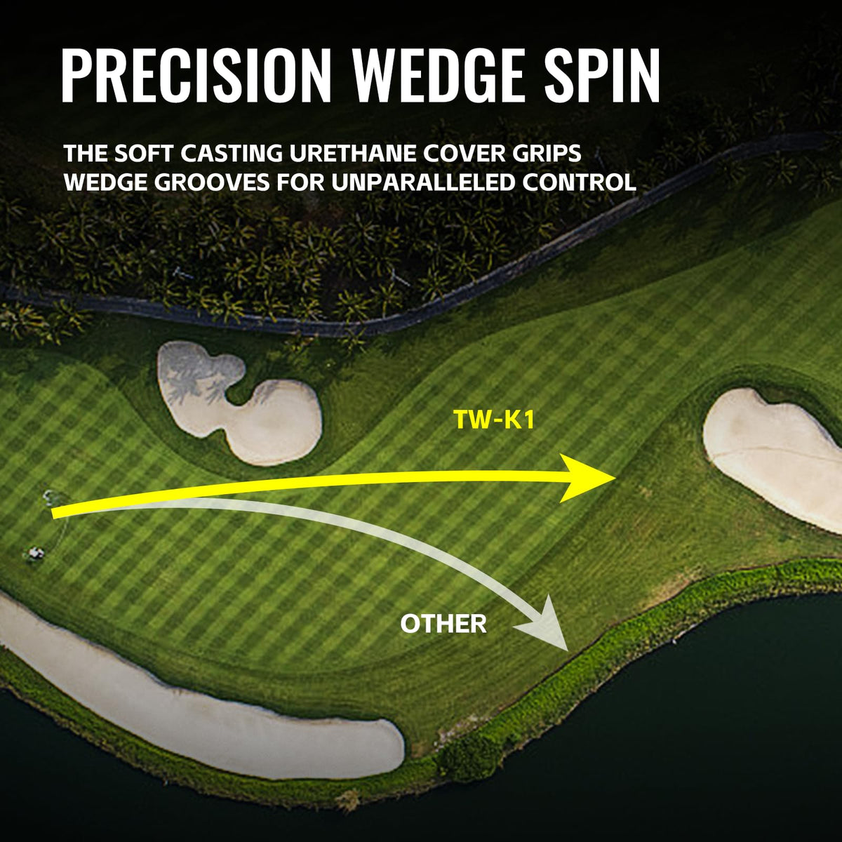 Honma TW-K1 aerodynamic dimples aid stopping power.