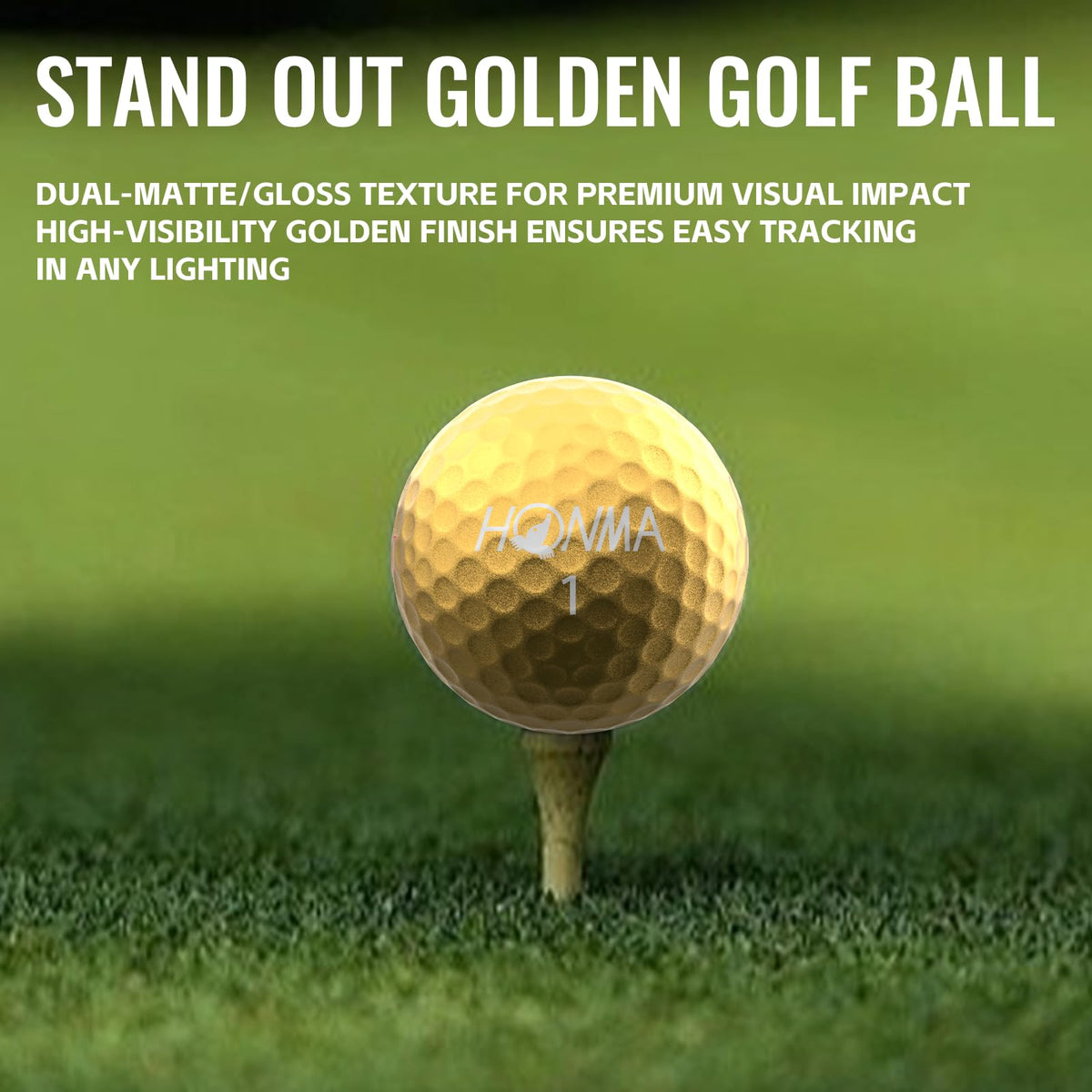 Honma TW-K1 dual-line alignment aid boosts aiming confidence.