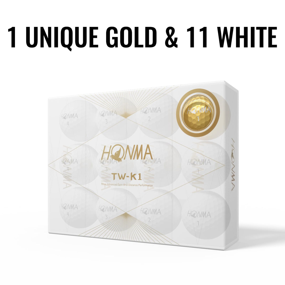 Honma TW-K1 exclusive gold ball adds prestige on signature holes.