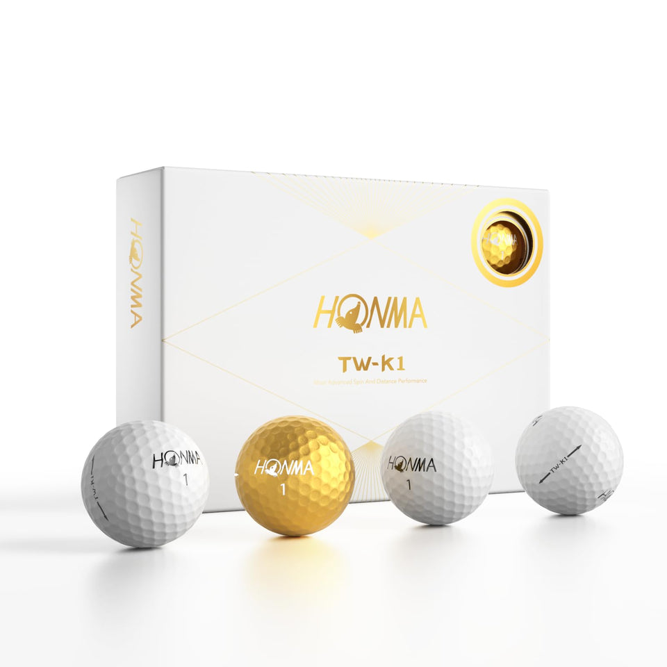 Honma TW-K1 premium 3-piece golf balls deliver balanced distance and control.