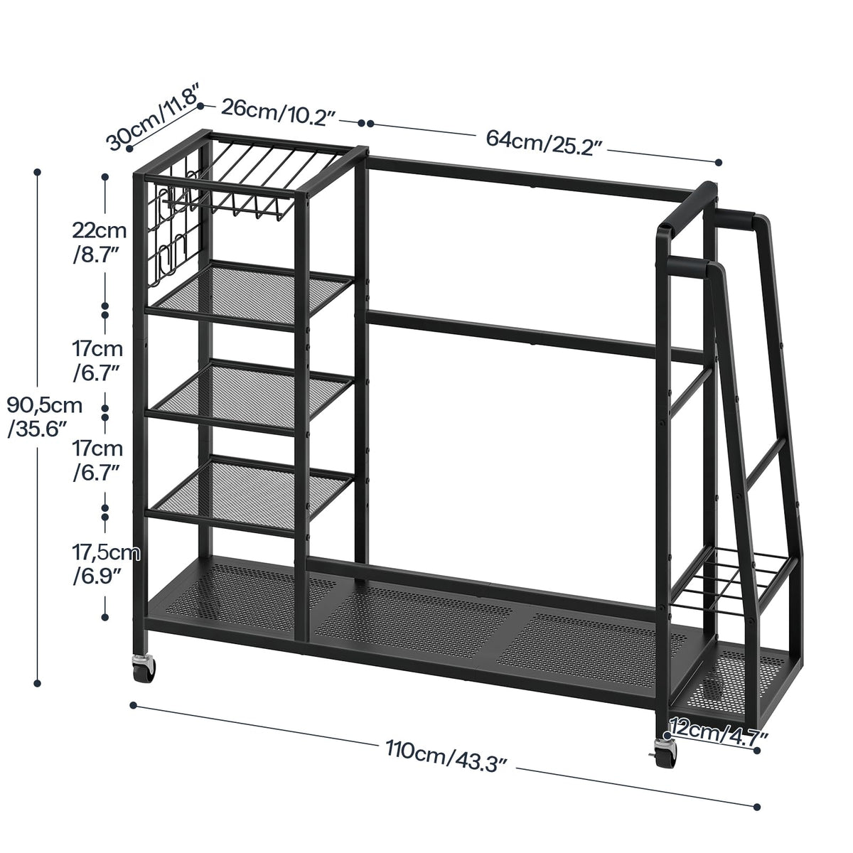 HOOBRO golf bag storage stand mesh shelves store shoes and athletic wear