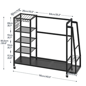 HOOBRO golf bag storage stand mesh shelves store shoes and athletic wear