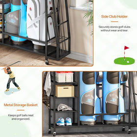 HOOBRO golf bag storage stand easy assembly with labeled parts