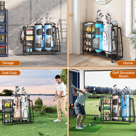 HOOBRO golf bag storage stand S-shaped hooks for caps and towels