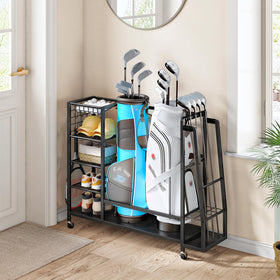 HOOBRO golf bag storage stand ball basket keeps golf balls organized