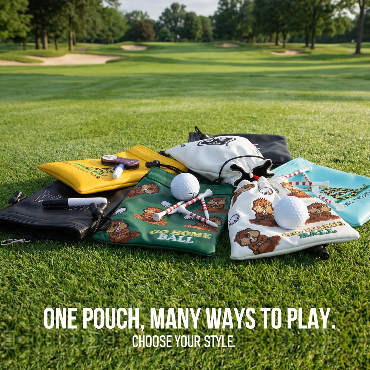 HOOKED ON GOLF ace-style gift pouch for golfers, a thoughtful on-course accessory
