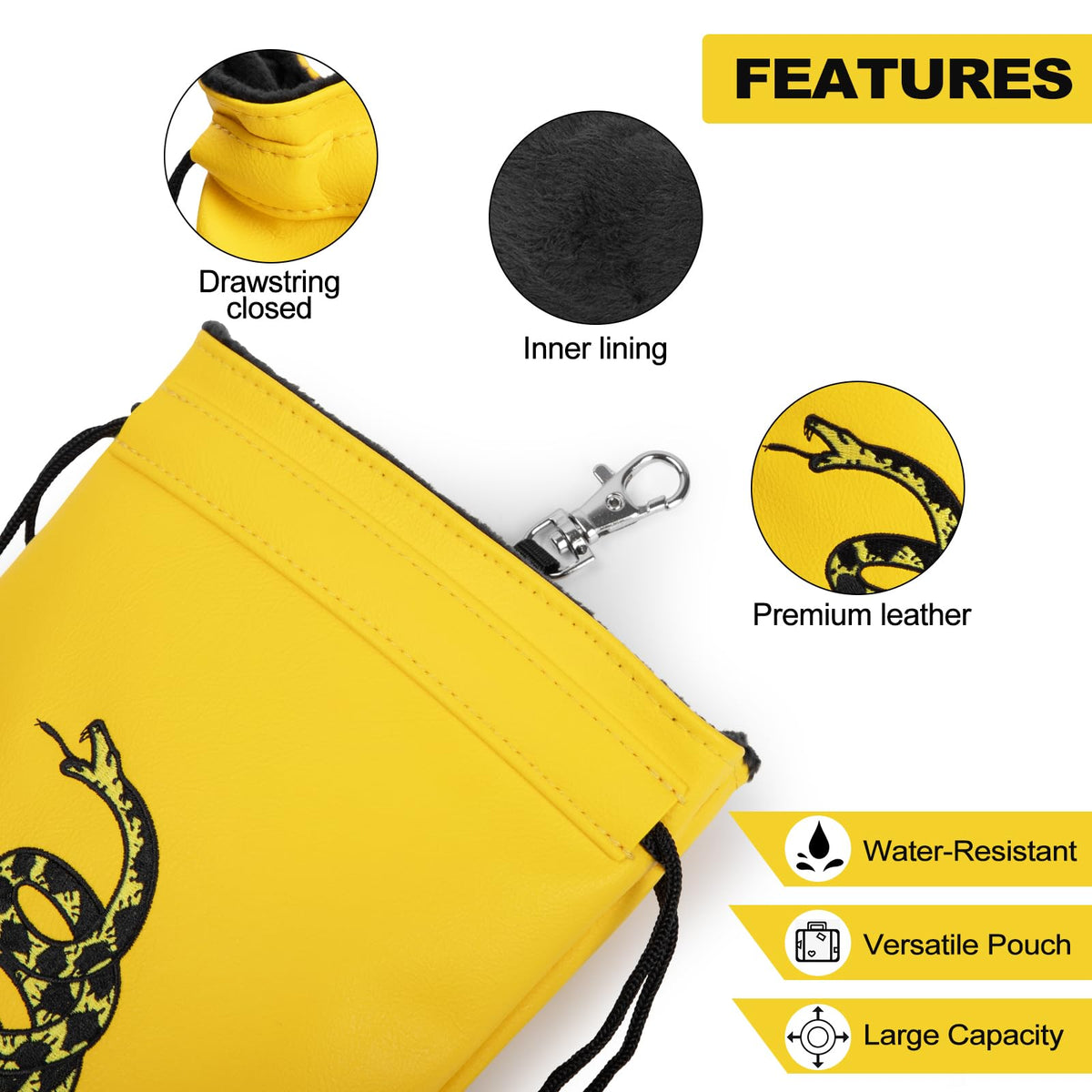 Hooked On Golf bag attachment clip for hands-free carry.