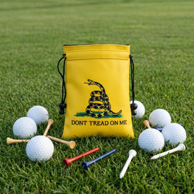 Hooked On Golf ball and tee pouch interior showing organized storage.