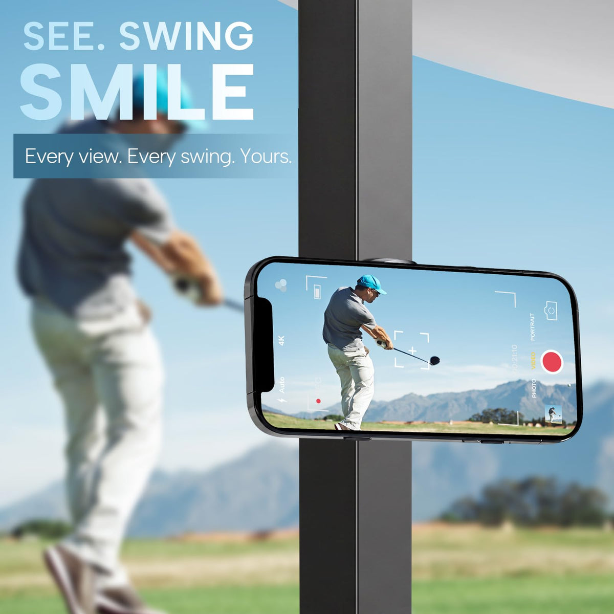 Installation of HOOKED ON GOLF cart phone holder with snap-on ease