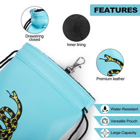 Hooked on Golf embroidered pattern detail on durable PU leather