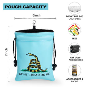 HOOKED ON GOLF embroidered detail adds style to pouch