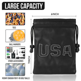 Hooked On Golf tees bag pocket storage keeps tees organized during rounds.