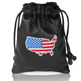 Hooked On Golf golf valuables pouch front view shows sturdy PU leather for secure storage.