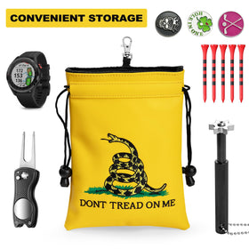 Hooked On Golf spacious interior fits balls, tees, markers and small tools.