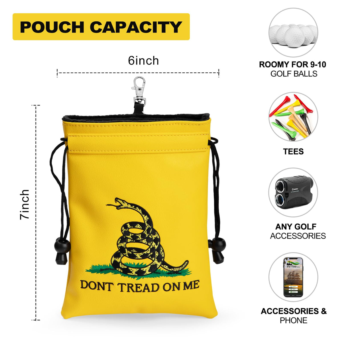 Hooked On Golf durable PU leather surface and easy to clean.