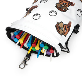 HOOKED ON GOLF soft-lining protects valuables during rounds.