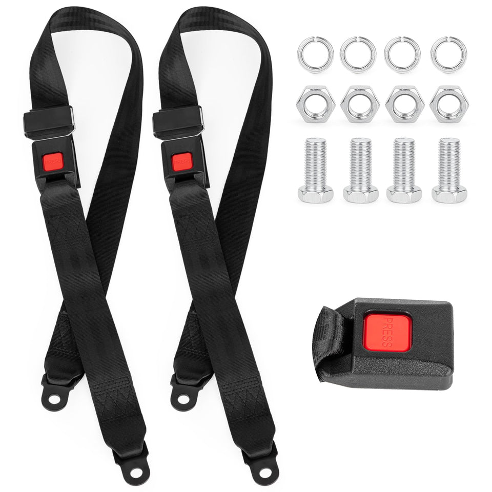Hooked On Golf universal seat belt kit front seat with adjustable safety straps