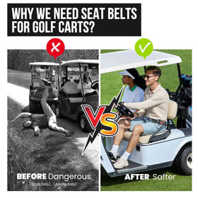 Hooked On Golf universal seat belt kit rear seat for secure passenger rides