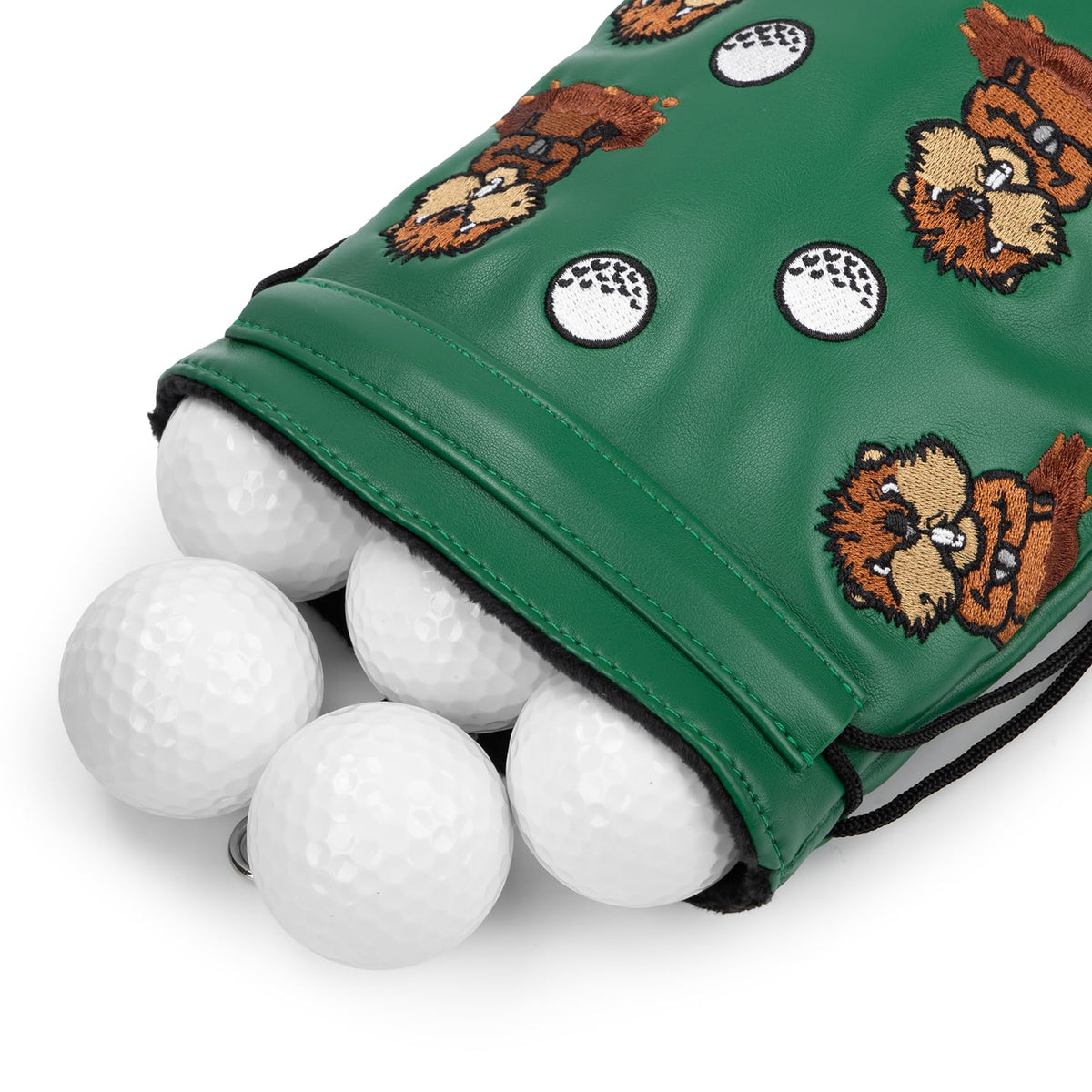 HOOKED ON GOLF valuables pouch embroidery detail adds stylish course appeal