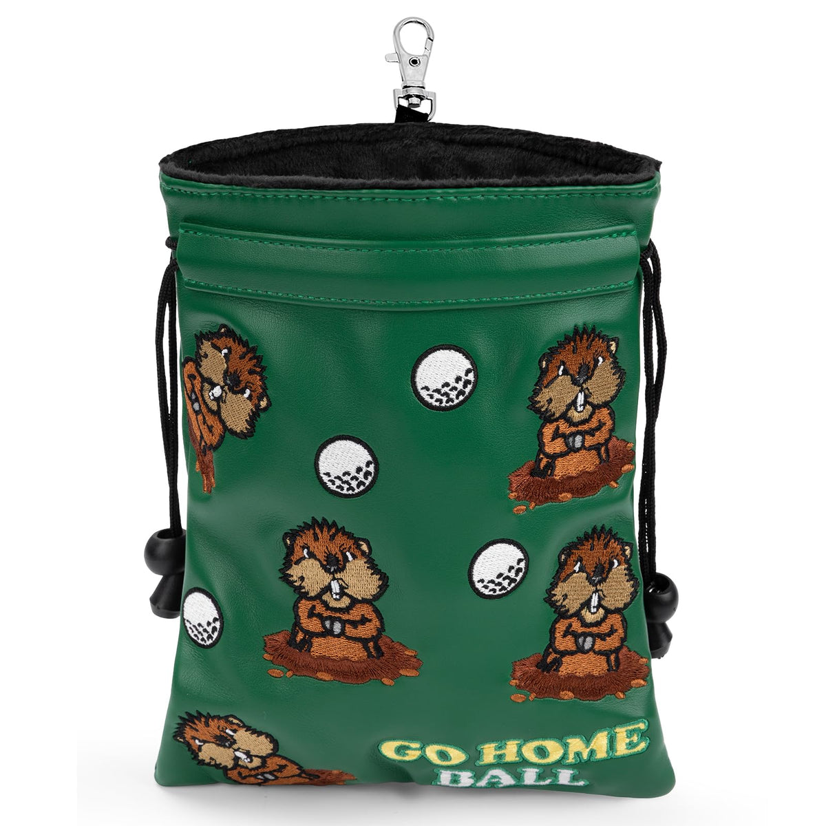 HOOKED ON GOLF valuables pouch front view keeps essentials organized on course