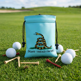 Hooked on Golf Valuables Pouch interior pockets demonstrated on the bag