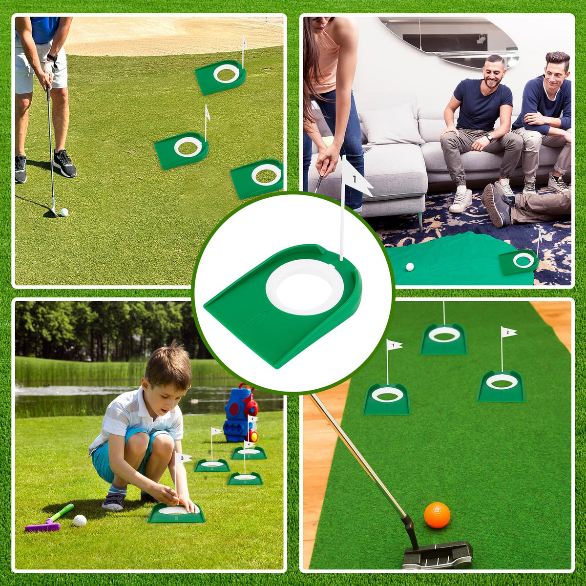 Hooqict indoor-outdoor practice setup fits home, yard, office, or park.