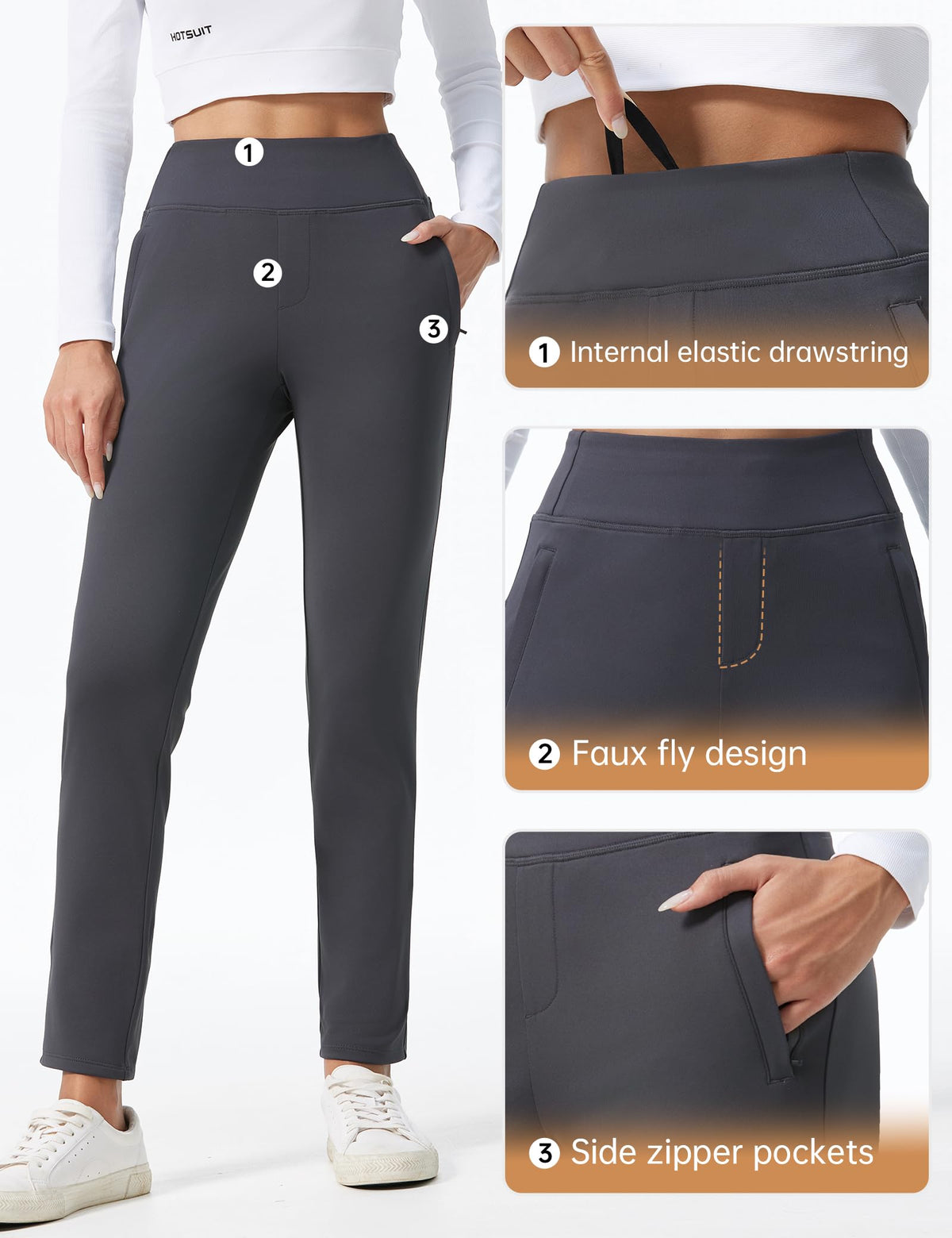 HOTSUIT tapered fit and stretch fabric for easy movement