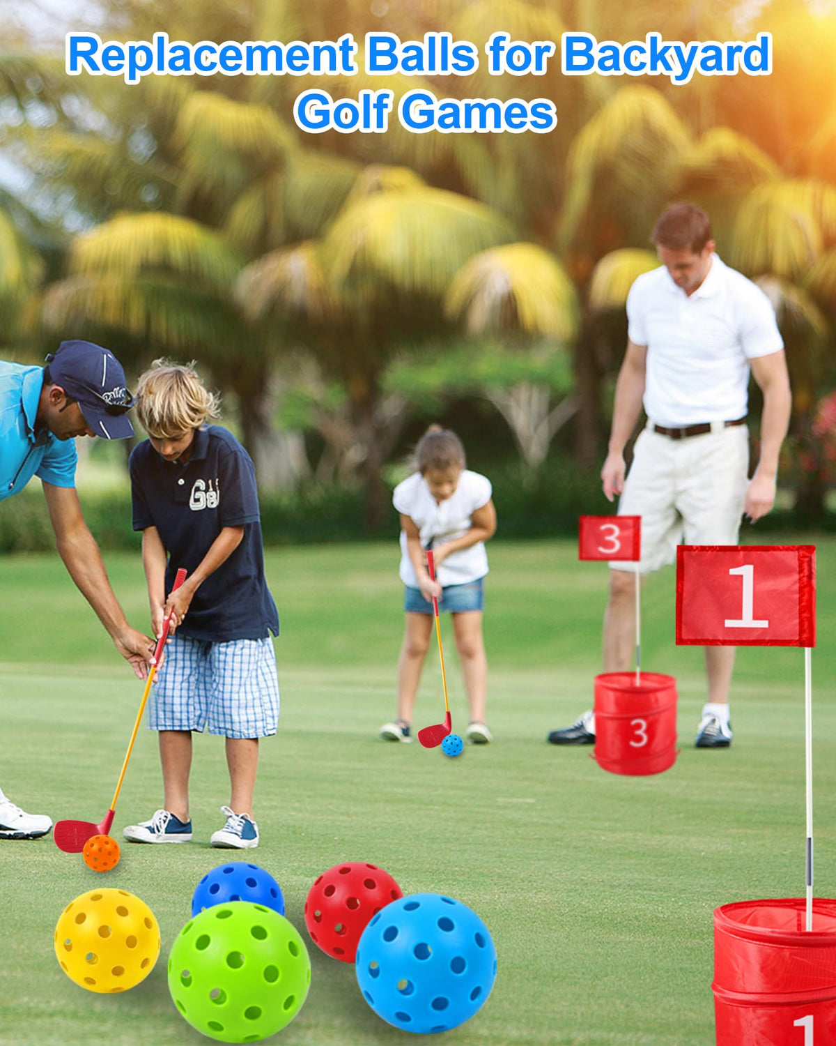 HOTWIND yellow backyard golf ball for high visibility in sun.