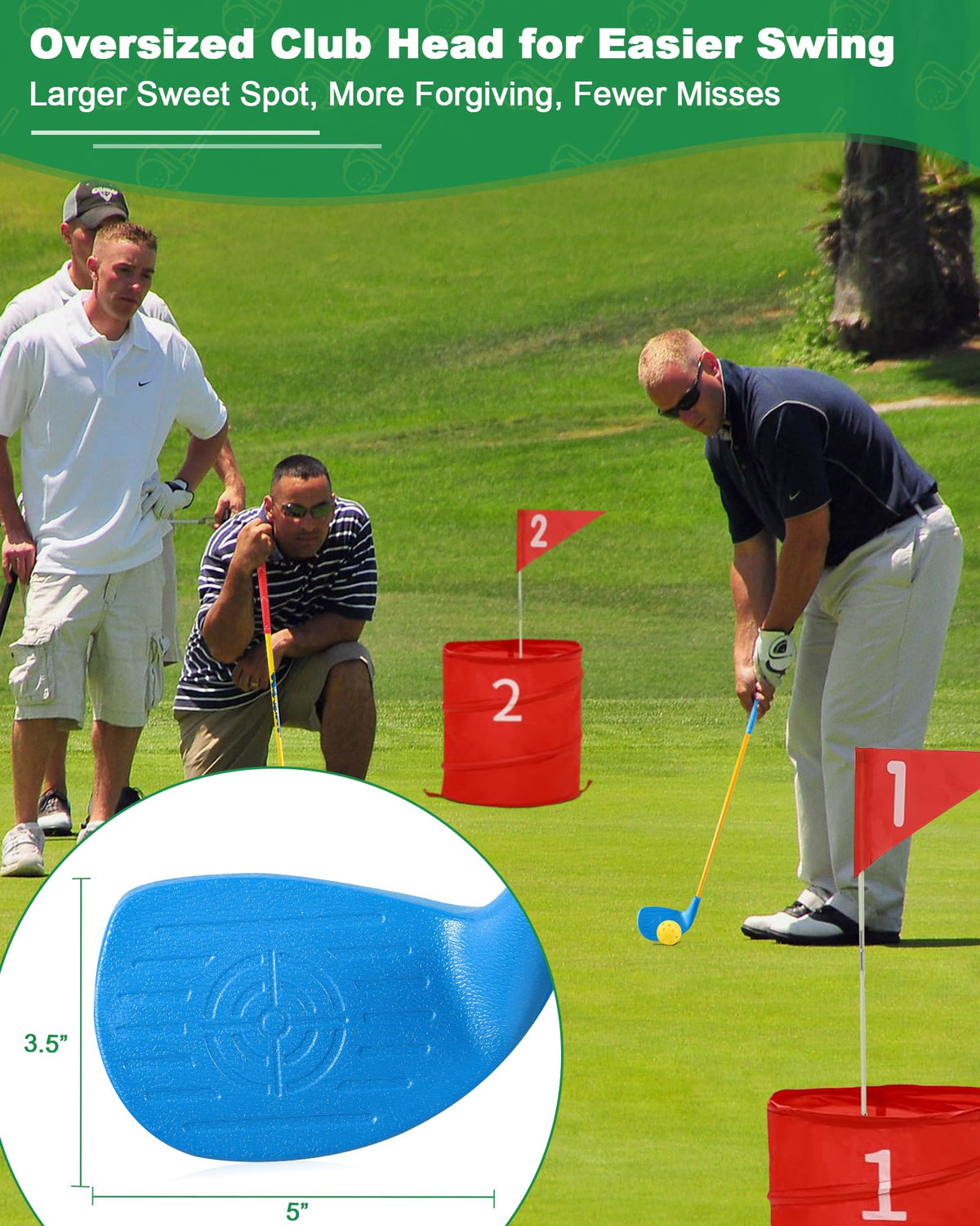 HOTWIND golf club features a 36 inch carbon shaft for smooth, controlled swings