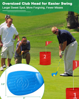 HOTWIND backyard golf clubs feature a 36-inch shaft for easy handling in casual play.