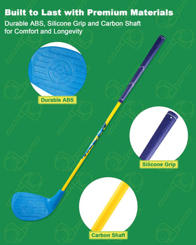 HOTWIND backyard golf clubs use durable ABS material for lasting outdoor fun.