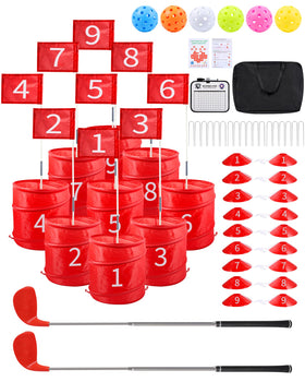 HOTWIND backyard golf game 9-hole set for family-friendly outdoor play