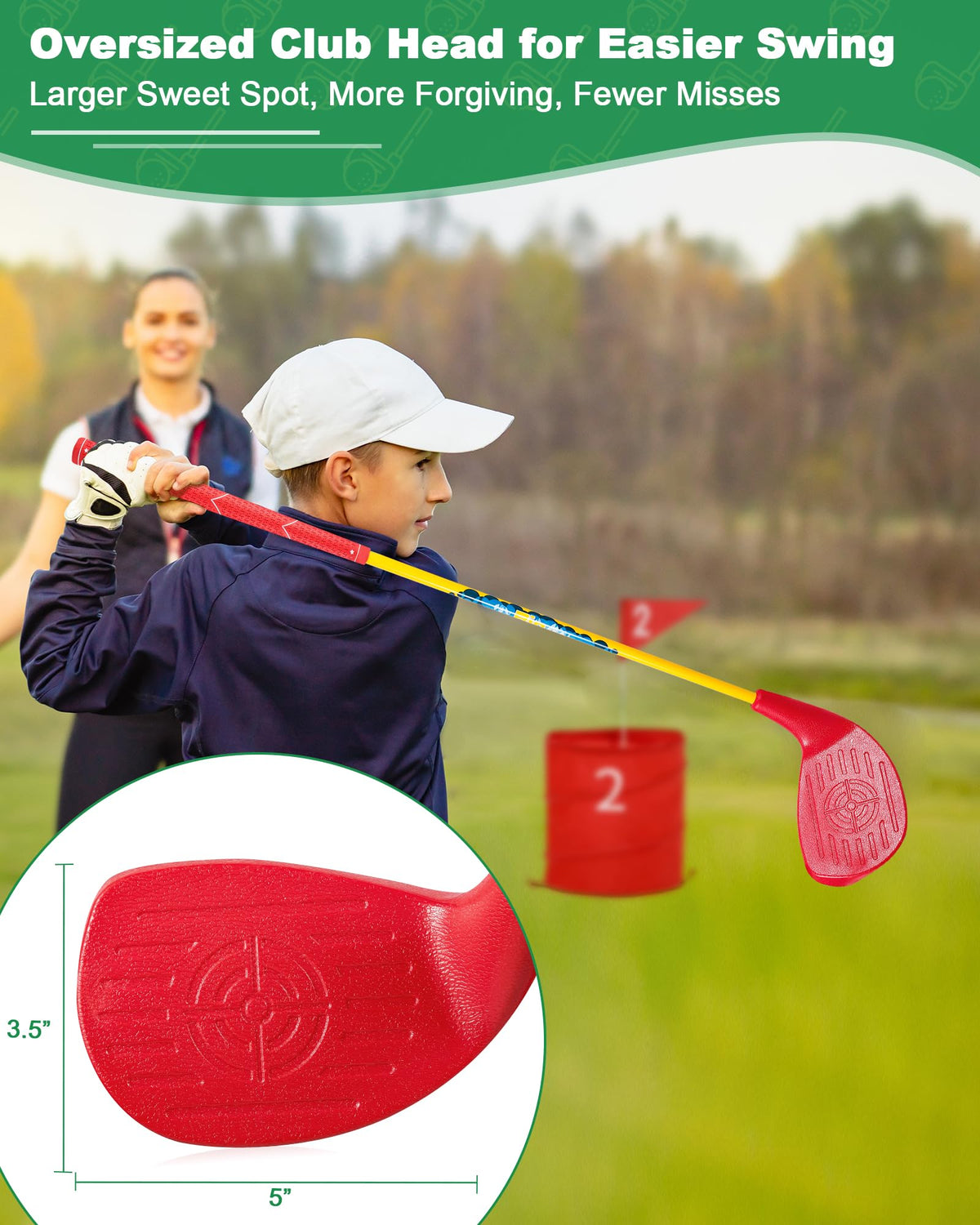 HOTWIND junior golf club with 33-inch lightweight carbon shaft for quick setups