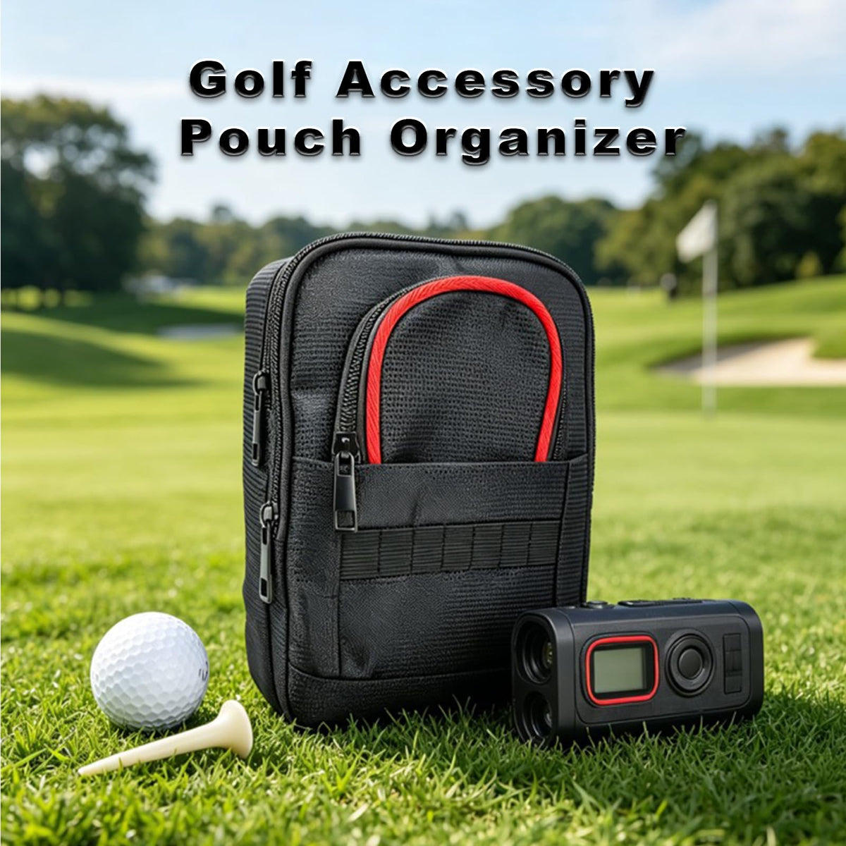 HOUYUKY Golf Pouch stores balls and tees in dedicated slots