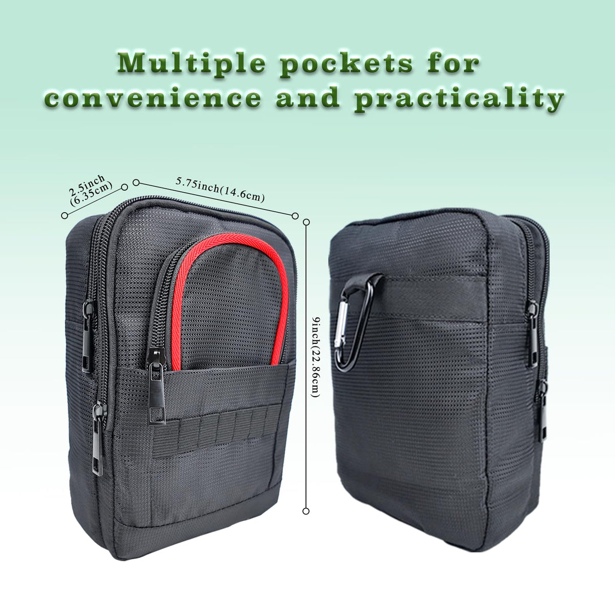 HOUYUKY Pouch measures 8.5 x 5.75 x 2.5 inches for compact carry