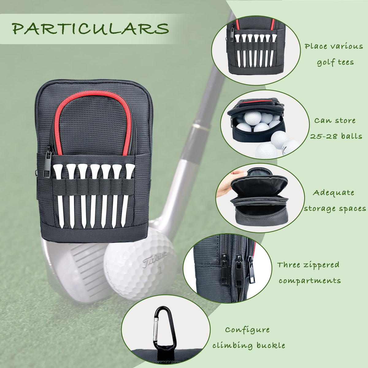 HOUYUKY Golf Pouch weighs 3.9 ounces for easy carry