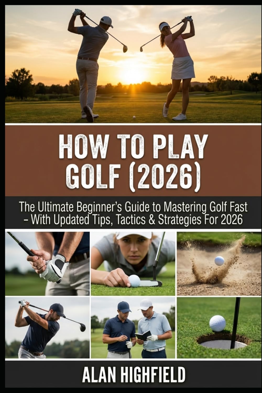 How to Play Golf 2026 Updated Edition cover highlights beginner-friendly stance and practice routines