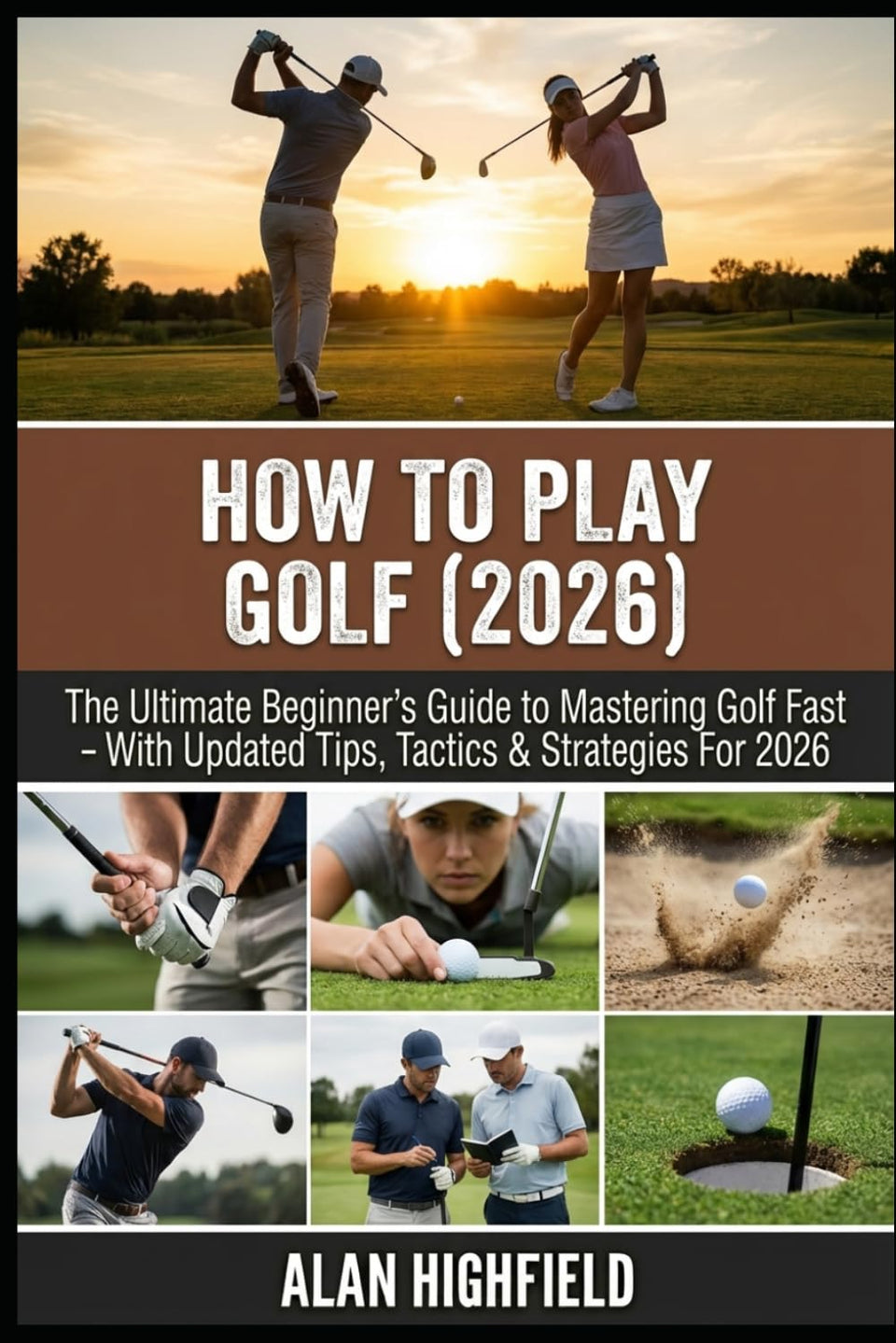 How to Play Golf 2026 Updated Edition cover highlights beginner-friendly stance and practice routines