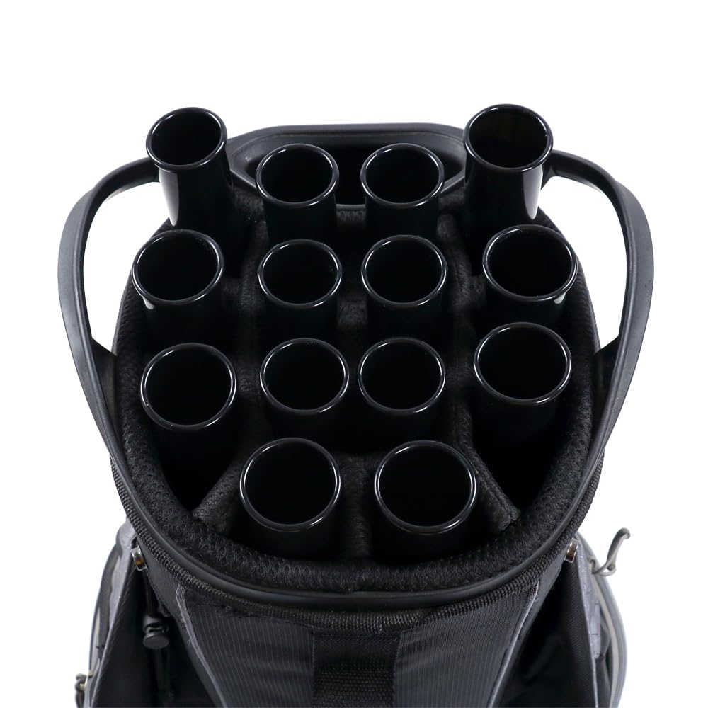 How True golf bag tubes enable easy access to clubs in a bag