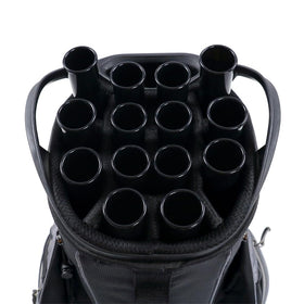 How True golf bag tubes enable easy access to clubs in a bag