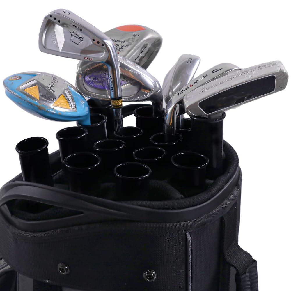 How True golf bag tubes fit standard golf bags for versatile club organization