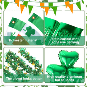 HOWAF Green tinsel garland creates bright, layered effects along your vehicle
