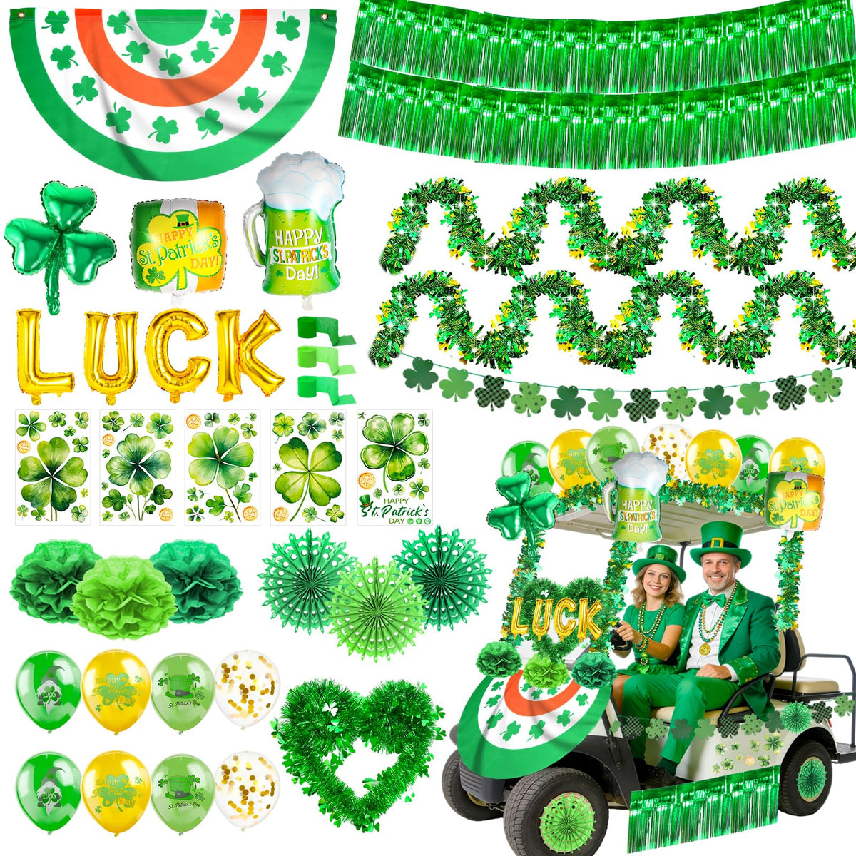 HOWAF St. Patrick's Day fan banner boosts parade visibility on your golf cart