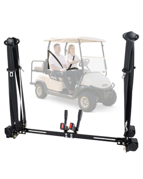 HOWBOW 3-point belt kit front and rear view showing secure fit and safety range