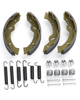 HOWBOW EZGO brake shoes and spring kit front view, durable composite brakes for smooth stopping.